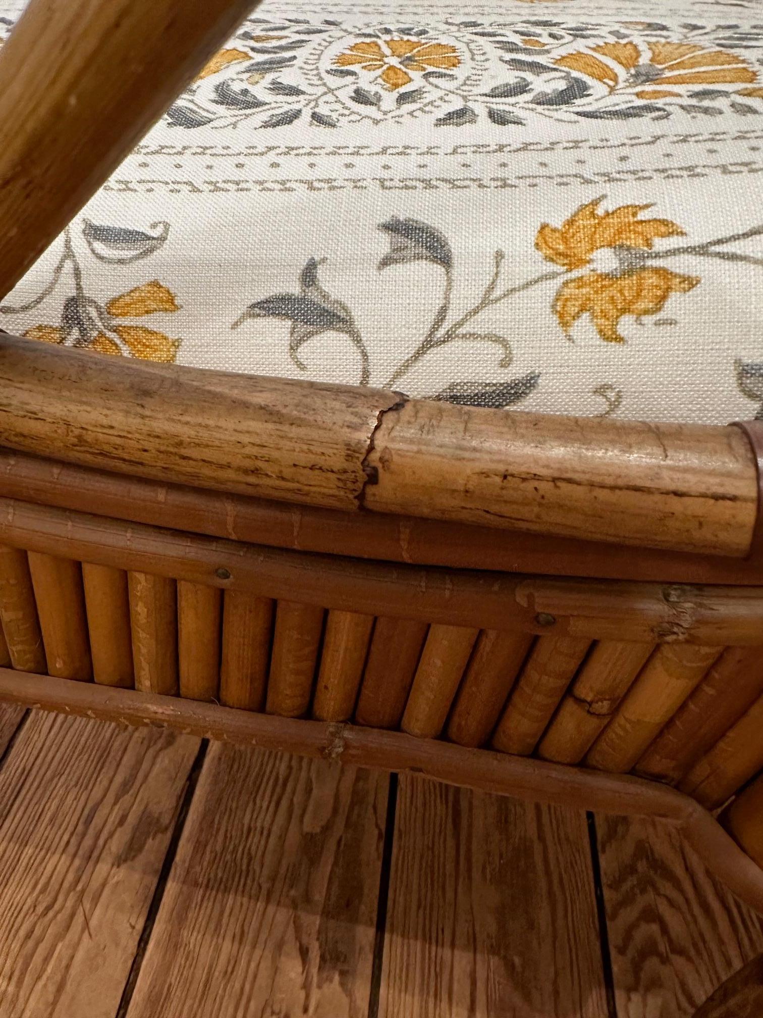 Coppia classica di poltrone in bambù in stile Chippendale vintage in vendita 4