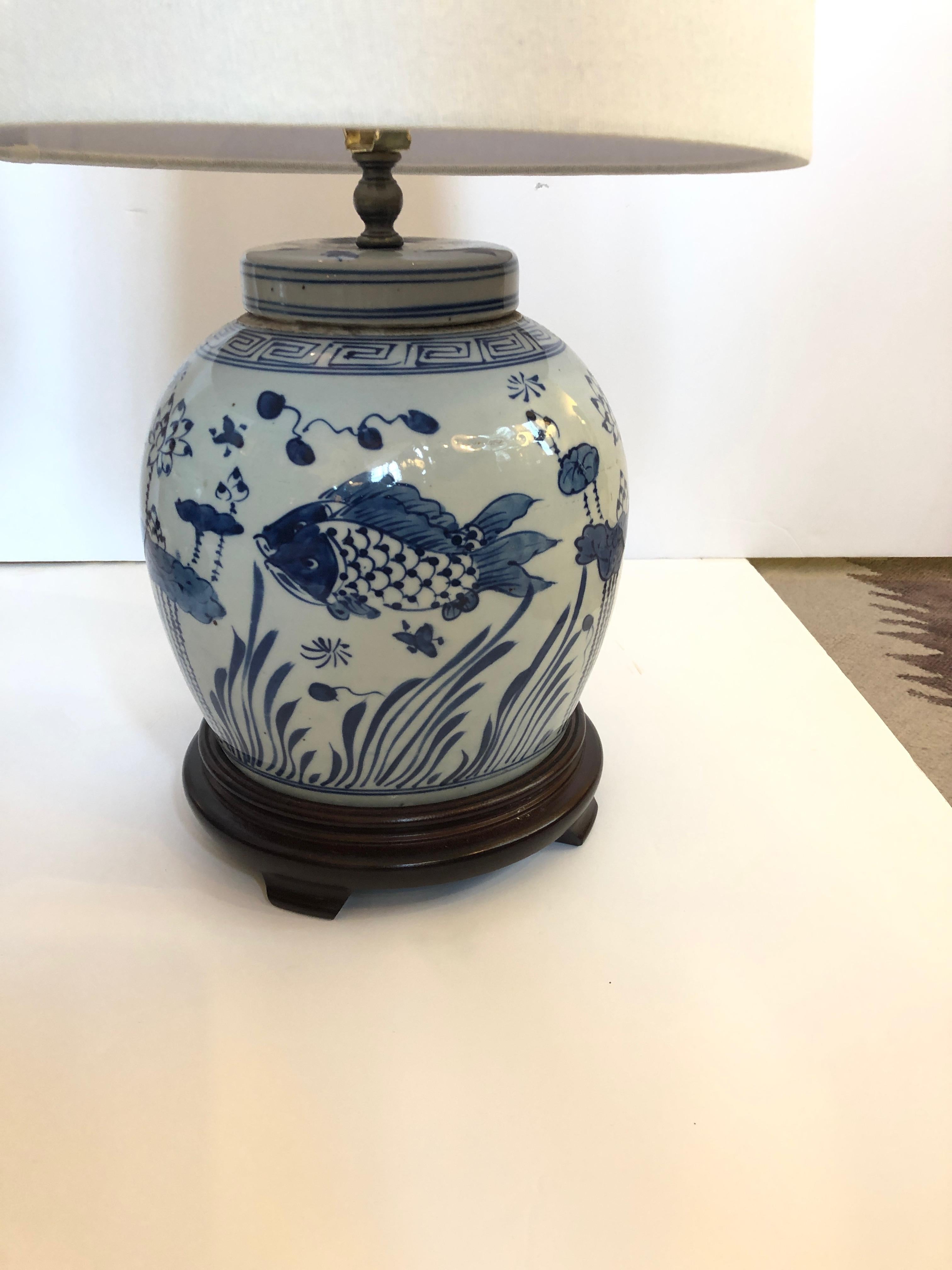 blue and white table lamps