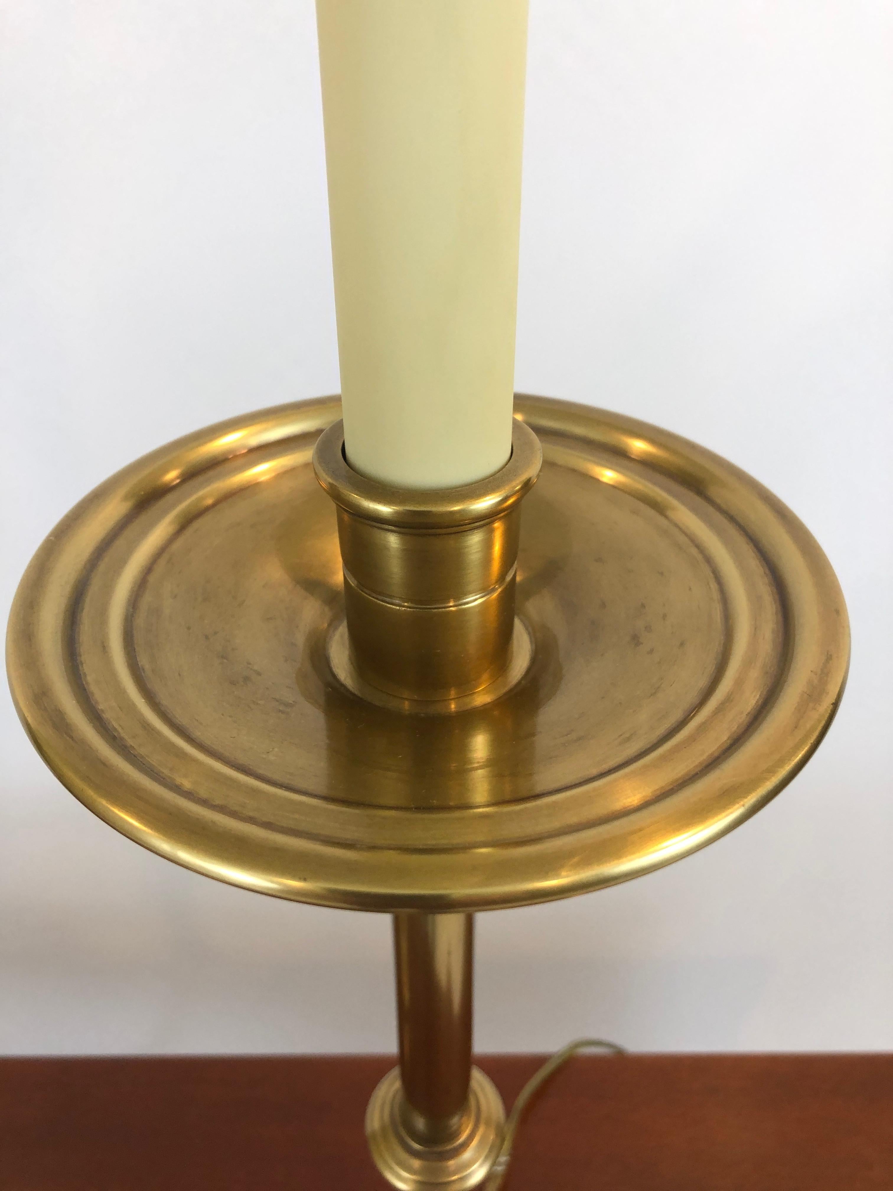 Classic Pair of Brass Chapman Candlestick Table Lamps In Excellent Condition In Hopewell, NJ