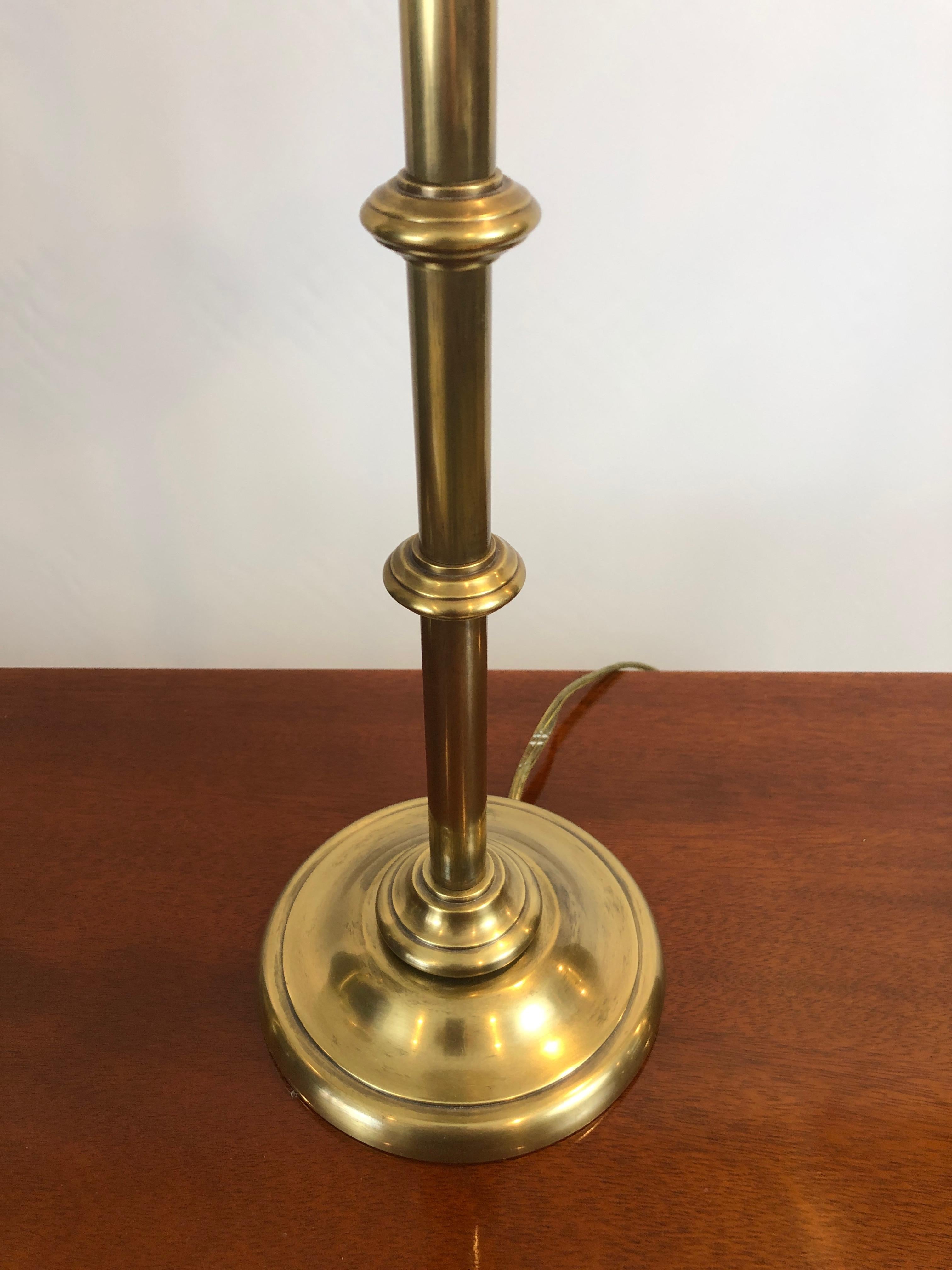 Late 20th Century Classic Pair of Brass Chapman Candlestick Table Lamps