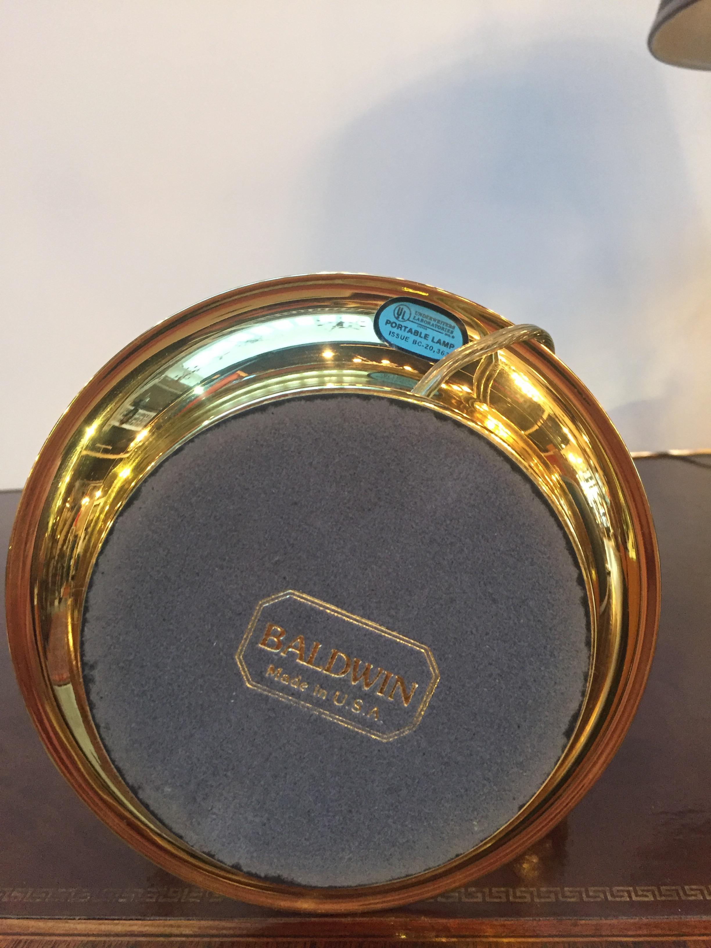 Classic Pair of Brass Two-Arm Bouilette Table Lamps by Baldwin In Excellent Condition In Hopewell, NJ