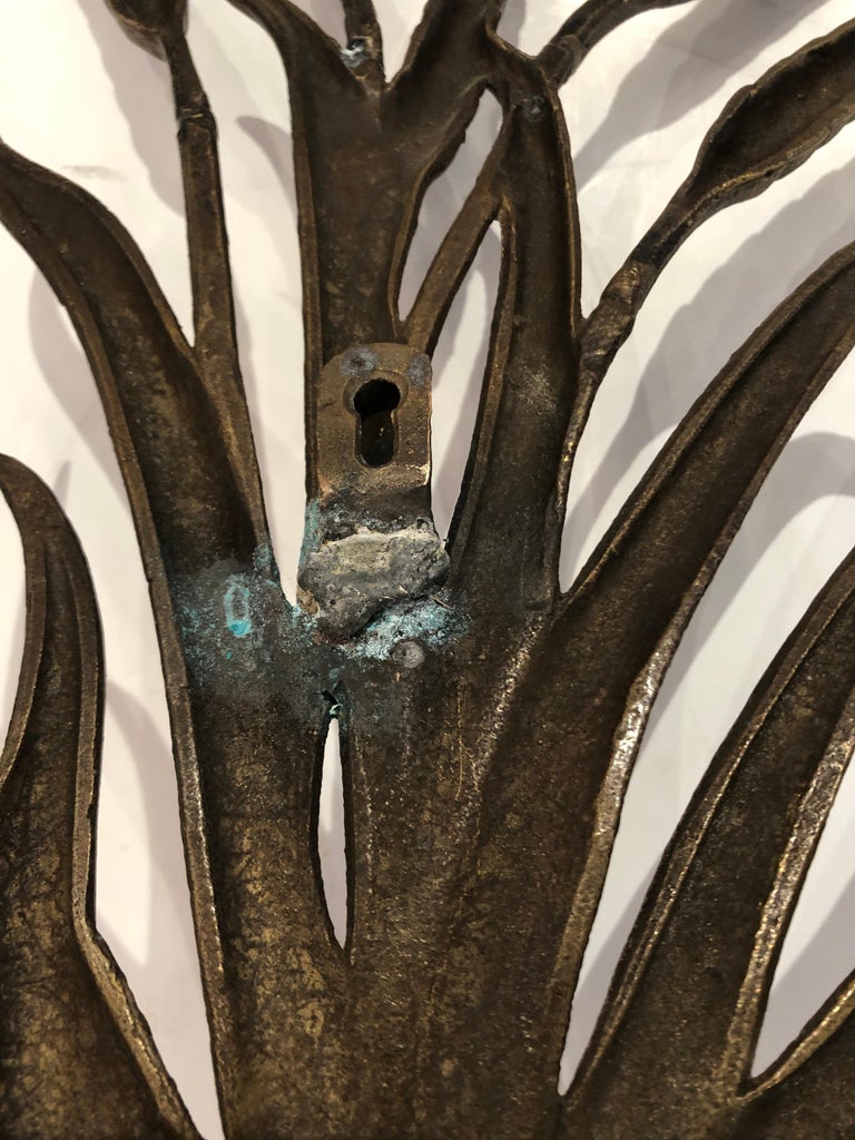 Classic Pair of Brass Wheat Sheaf Candle Sconces For Sale at 1stDibs