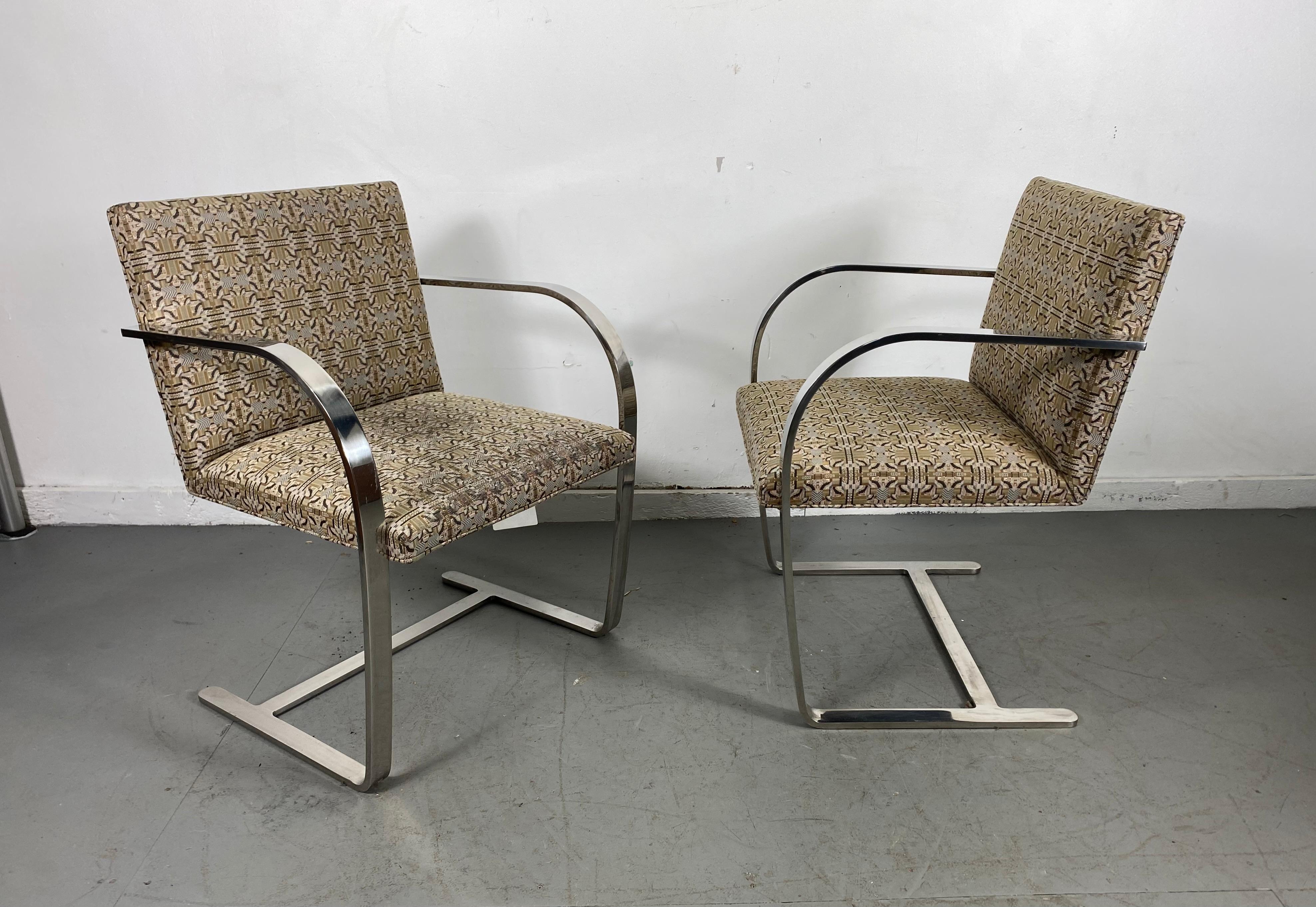 Bauhaus Classic Pair of Brno Chairs Designed by Mies Van Der Rohe for Knoll