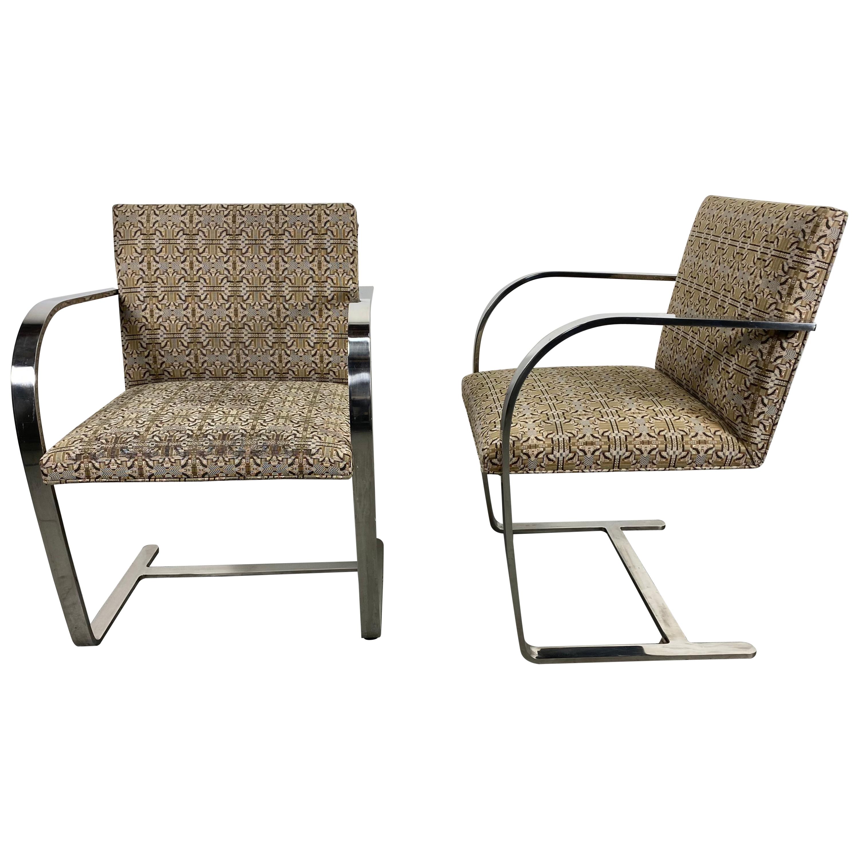Classic Pair of Brno Chairs Designed by Mies Van Der Rohe for Knoll