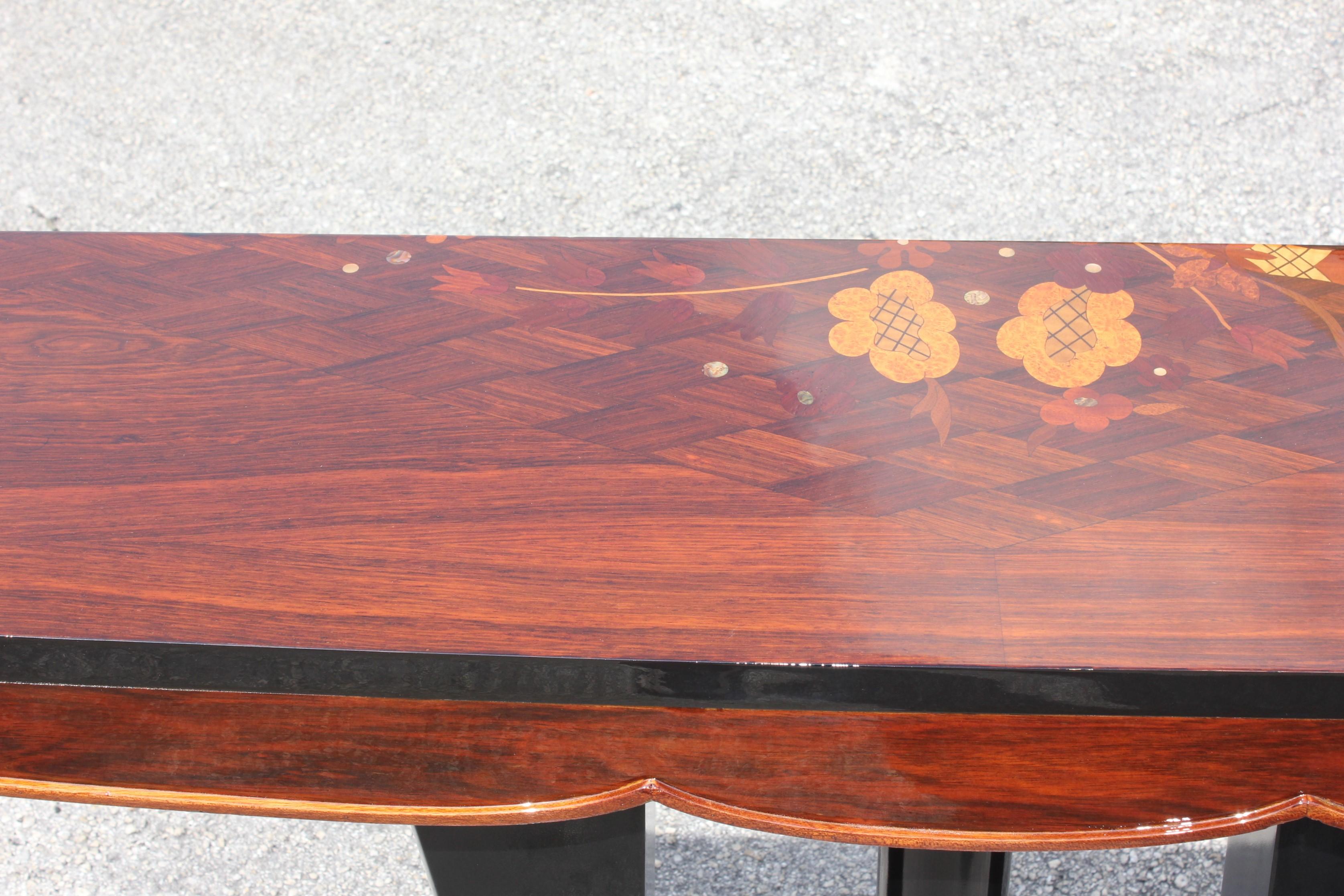 Classic Pair of French Art Deco Macassar Ebony Console Tables, circa 1940s 14