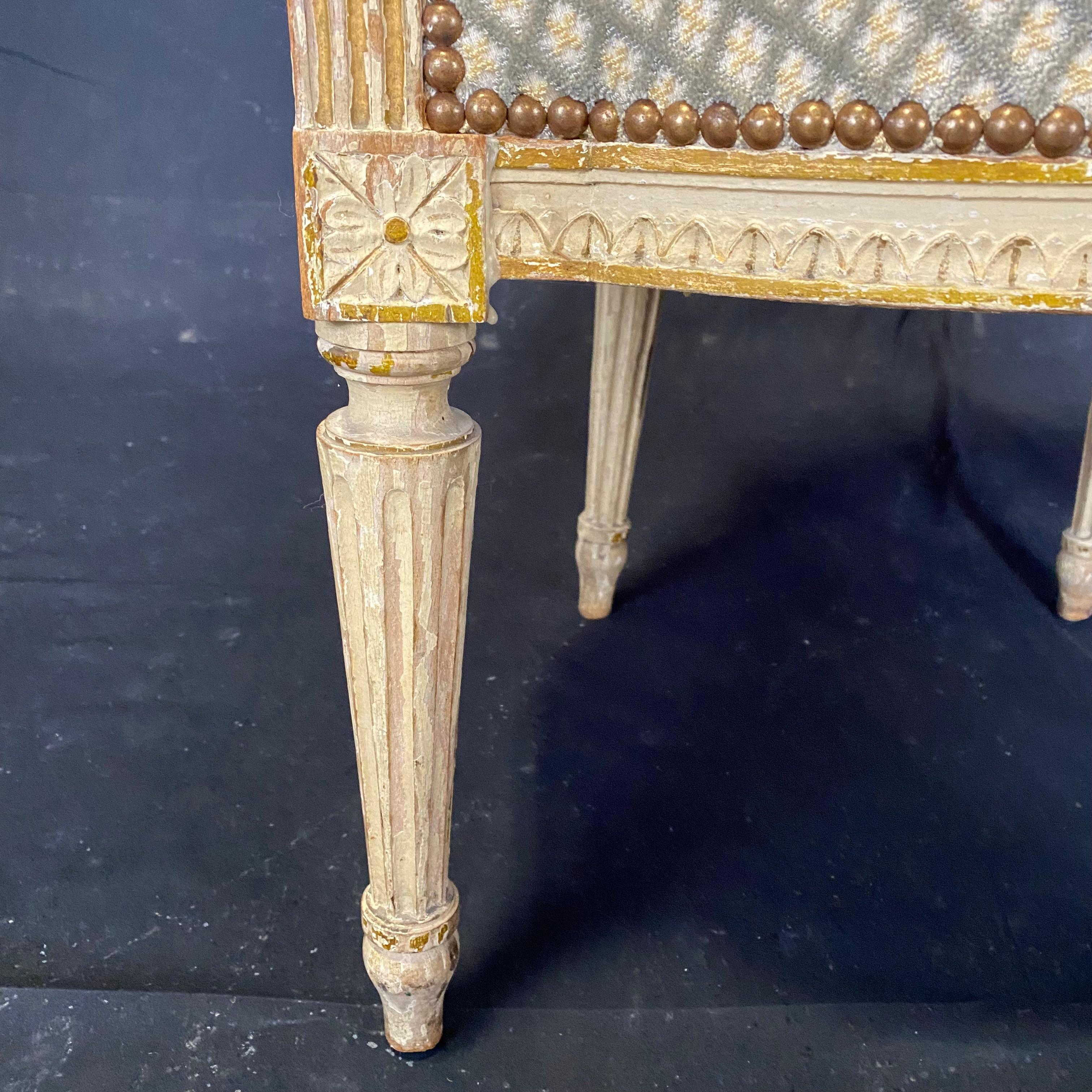 Classic Pair of French Louis XVI 19th Century Armchairs For Sale 8