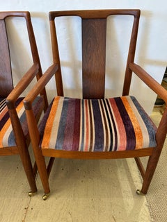 Classic Pair of John Stuart Mid Century Modern Teak Armchairs
