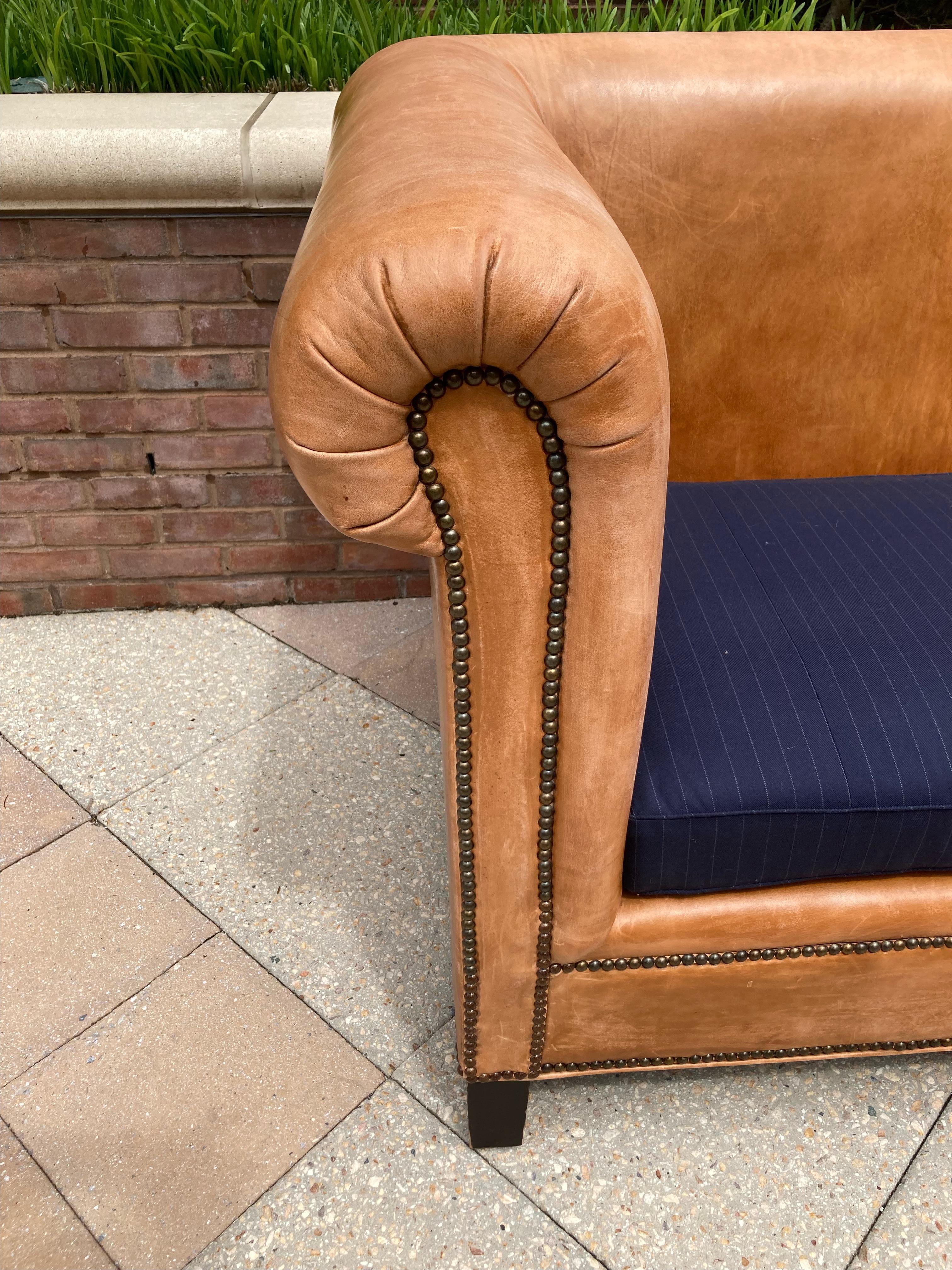 Contemporary Classic Pair of Ralph Lauren Chesterfield Style Brompton Supple Leather Sofas