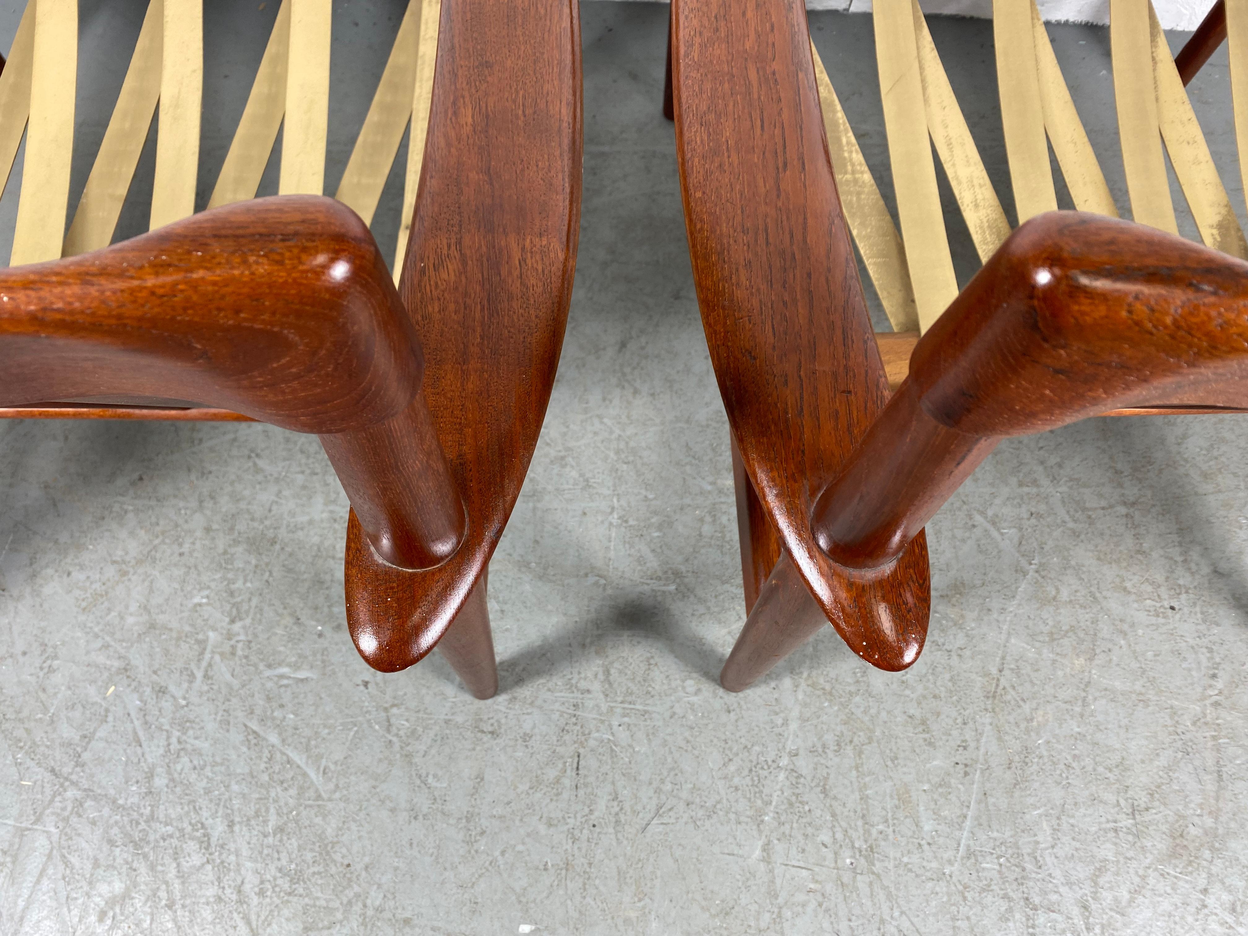 Classic Pair Teak Easy Chairs Designed by Grete Jalk, Made in Denmark 1
