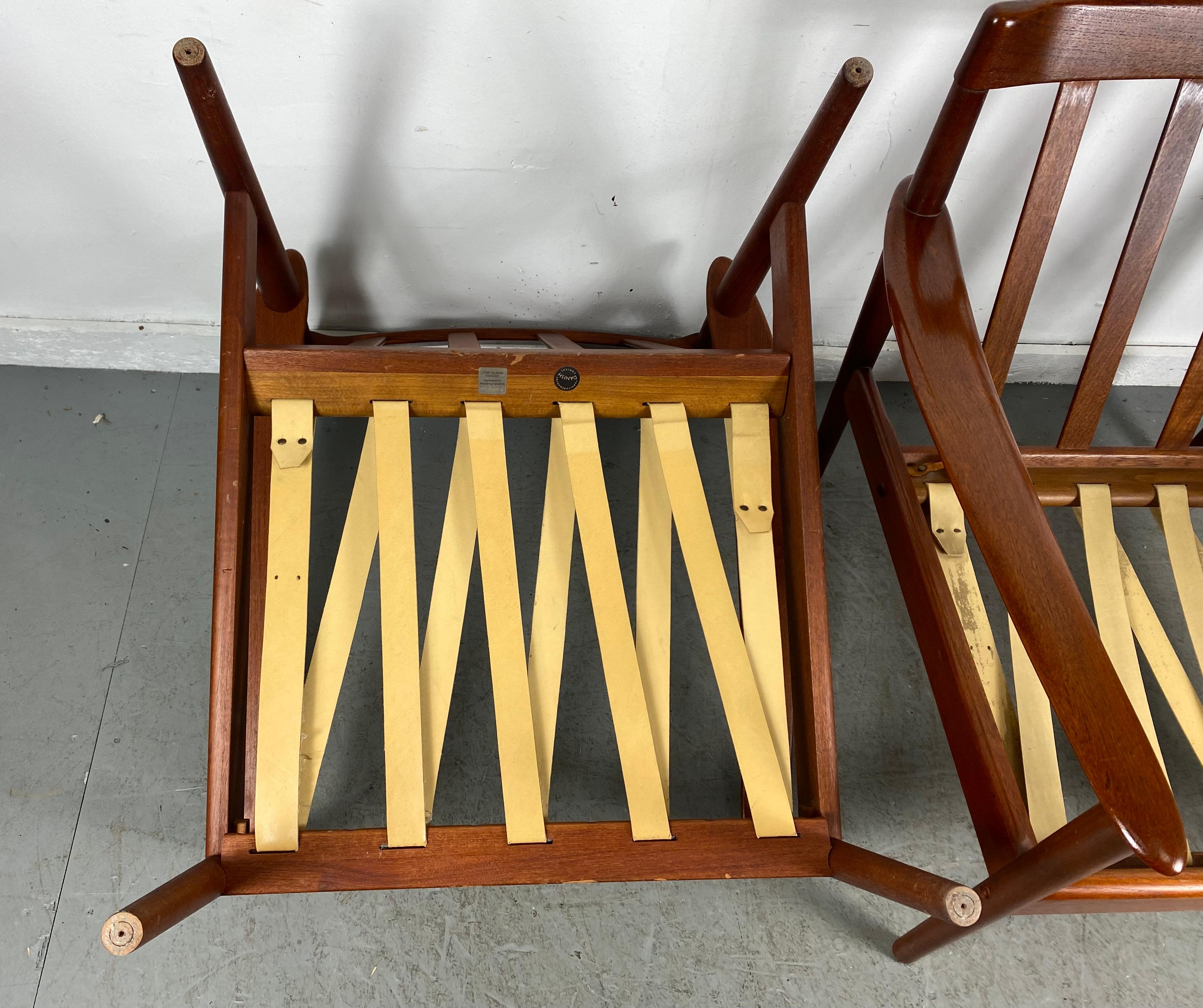 Classic Pair Teak Easy Chairs Designed by Grete Jalk, Made in Denmark 2