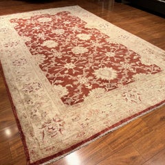 Classic Pakistani Hand-Knotted Sultanabad Wool Area Rug 7x11