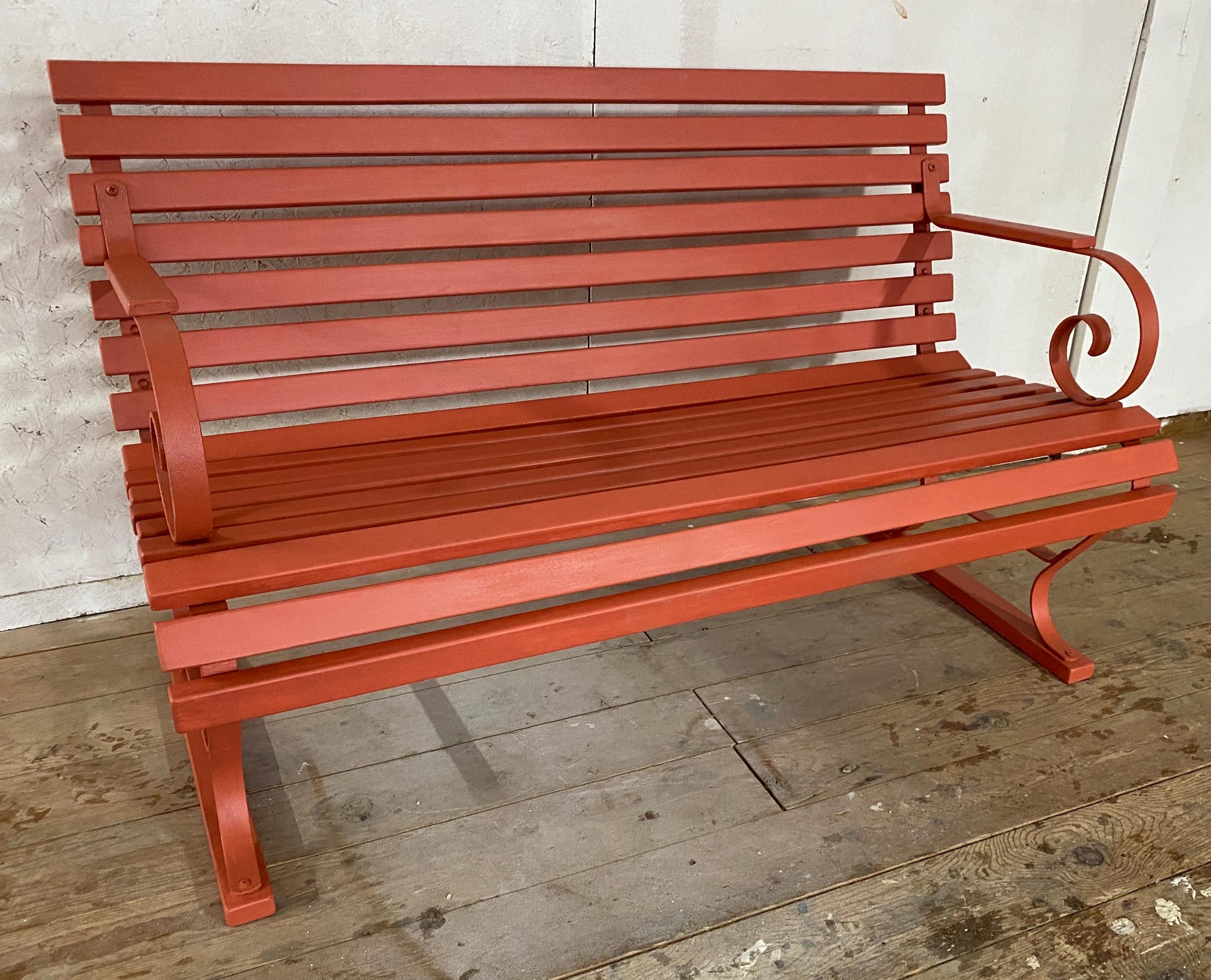Painted Classic Park Bench for the Garden For Sale