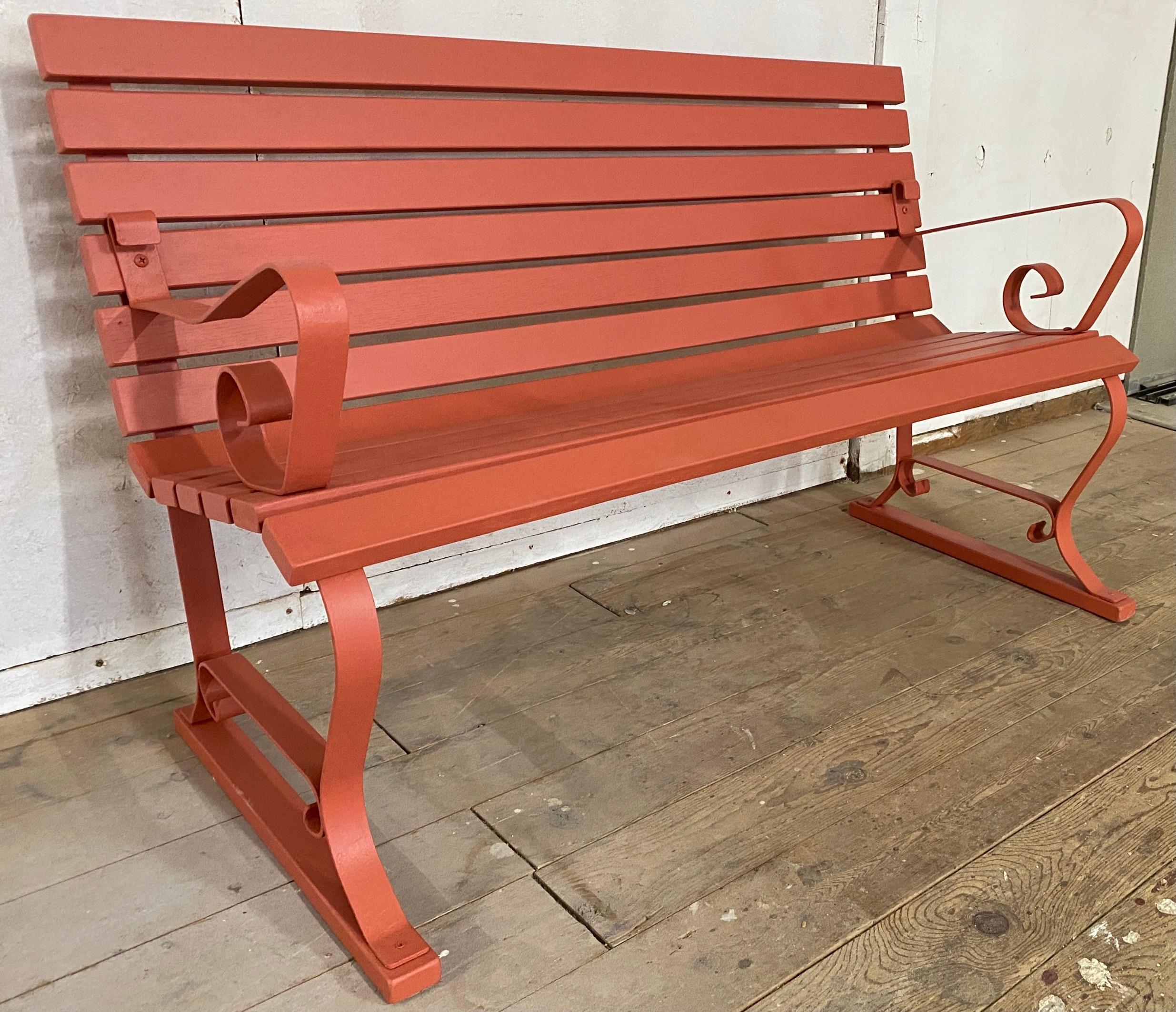 Classic Park Bench for the Garden In Good Condition For Sale In Sheffield, MA