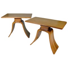 Classic Paul Frankl "Bell" Side Tables for Brown Saltman, Pair