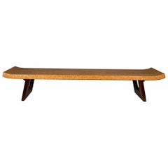 Classic Paul Frankl Bench with Cork Top and Raised Ends