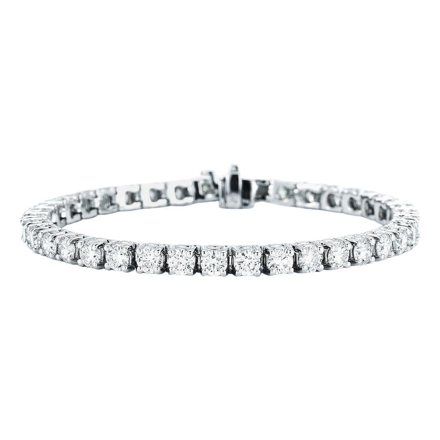 Classic Pave Diamond Tennis Bracelet 7 Carat Total Weight, 14K Gold, Ben Dannie For Sale