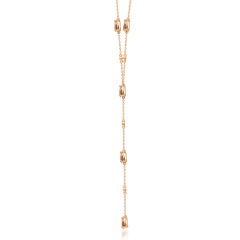 Classic Pear-Cut Morganite Accented with White Diamond 14k Rose Gold Necklace