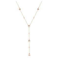 Classic Pear-Cut Morganite Accented with White Diamond 14k Rose Gold Necklace