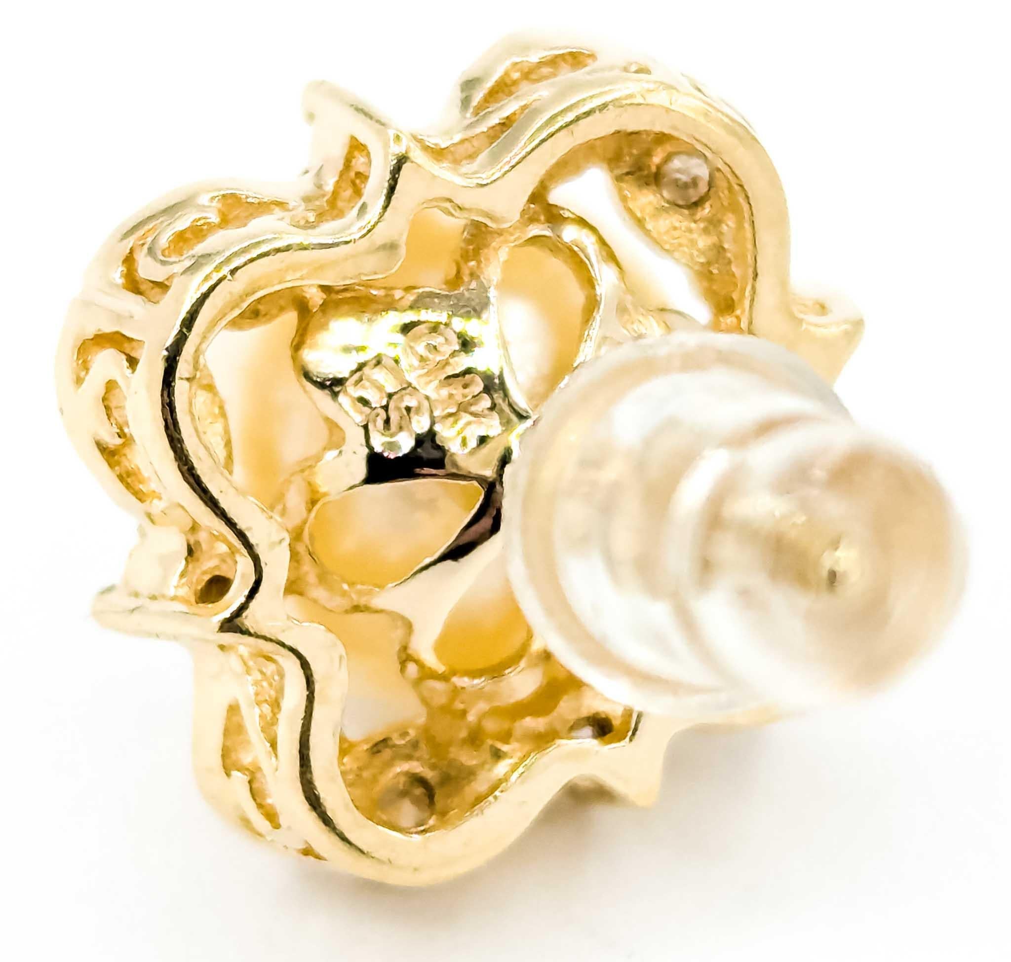 Pendientes clásicos de perlas y diamantes talla única Corte único en venta