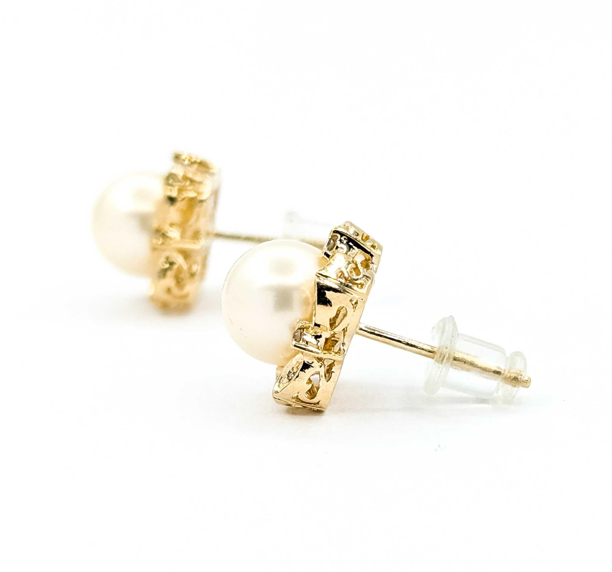 De las mujeres Pendientes clásicos de perlas y diamantes talla única en venta