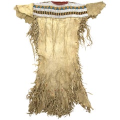 Robe amérindienne classique d'époque perlée, Blackfeet « Plains », vers 1860