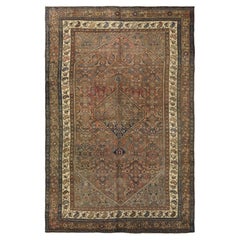 Tappeto persiano classico tessuto a mano con medaglione a diamante centrale