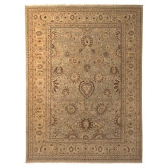 Tapis et tapis de style persan classique de Kilim, champ bleu, motif floral beige-marron