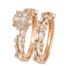 Classic Pink 18K Gold White Diamond Ring for Her