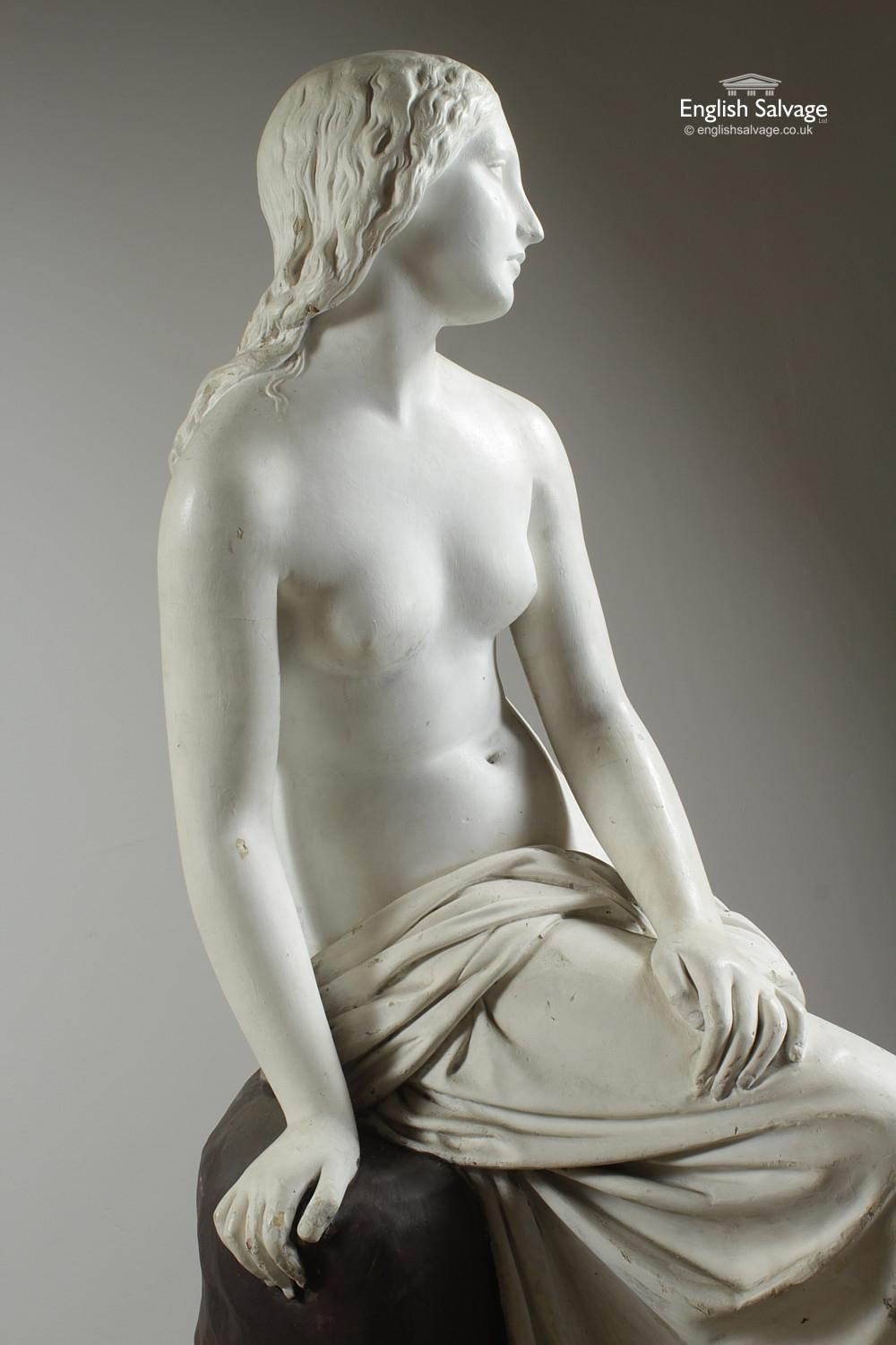 Classic Plaster Statue of a Seated Female, 20th Century In Good Condition For Sale In London, GB