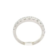 Classic Platinum 0.60ctw Round Pave Diamond Stackable Wedding Band Ring