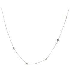 Classic Platinum 10 Diamonds Station Necklace
