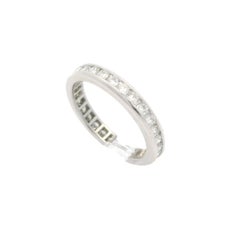 Classic Platinum 1.02ctw Round Channel Set Diamond Eternity Band Ring