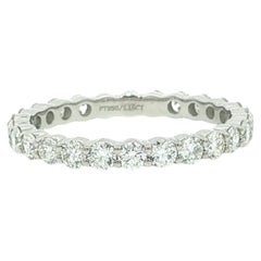 Classic Platinum 1.16ctw Round Diamond Eternity Stack Wedding Band Ring