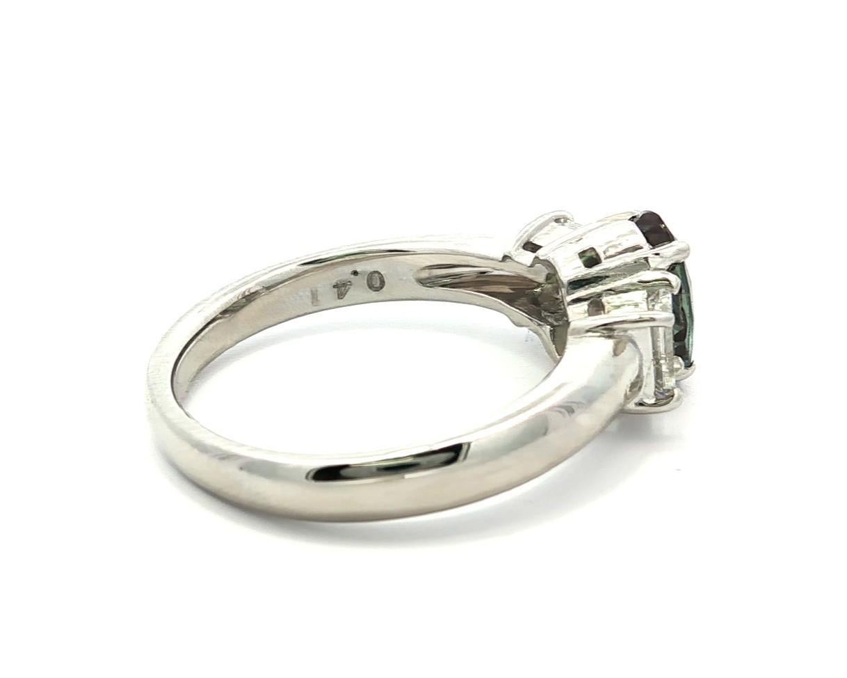 Bague classique en platine GIA 1.58ctw Top Color Change Diamond Alexandrite Accents en vente 9