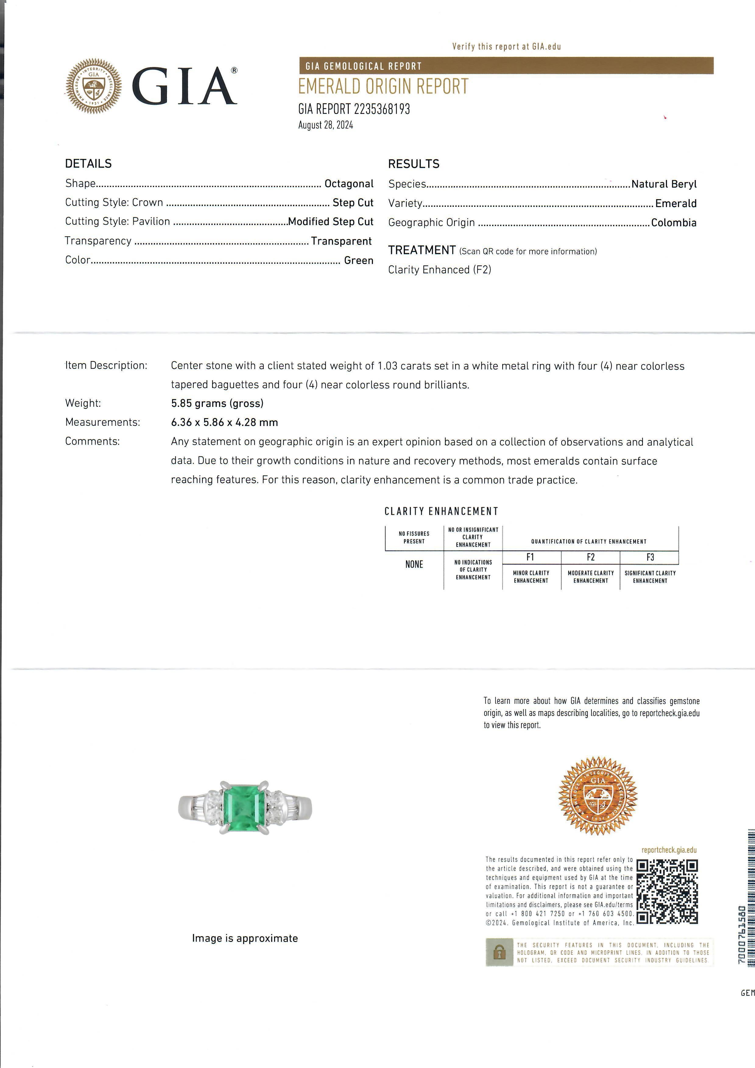 --Stein(e):--
(1) Natürlicher echter Smaragd - Achteckiger Stufenschliff - Zackenbesatz - Lebendige saubere grüne Farbe - 1,03ct (genau)
** Vollständige Informationen siehe unten unter 