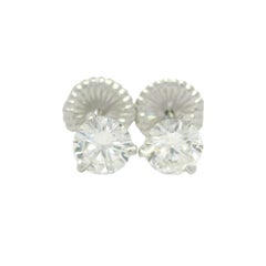 Classic Platinum GIA F VVS 2.05ctw Round Martini Set Diamond Stud Earrings