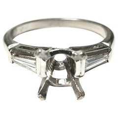 Classic Platinum Tapered Baguette Ring Weight .40 Pts