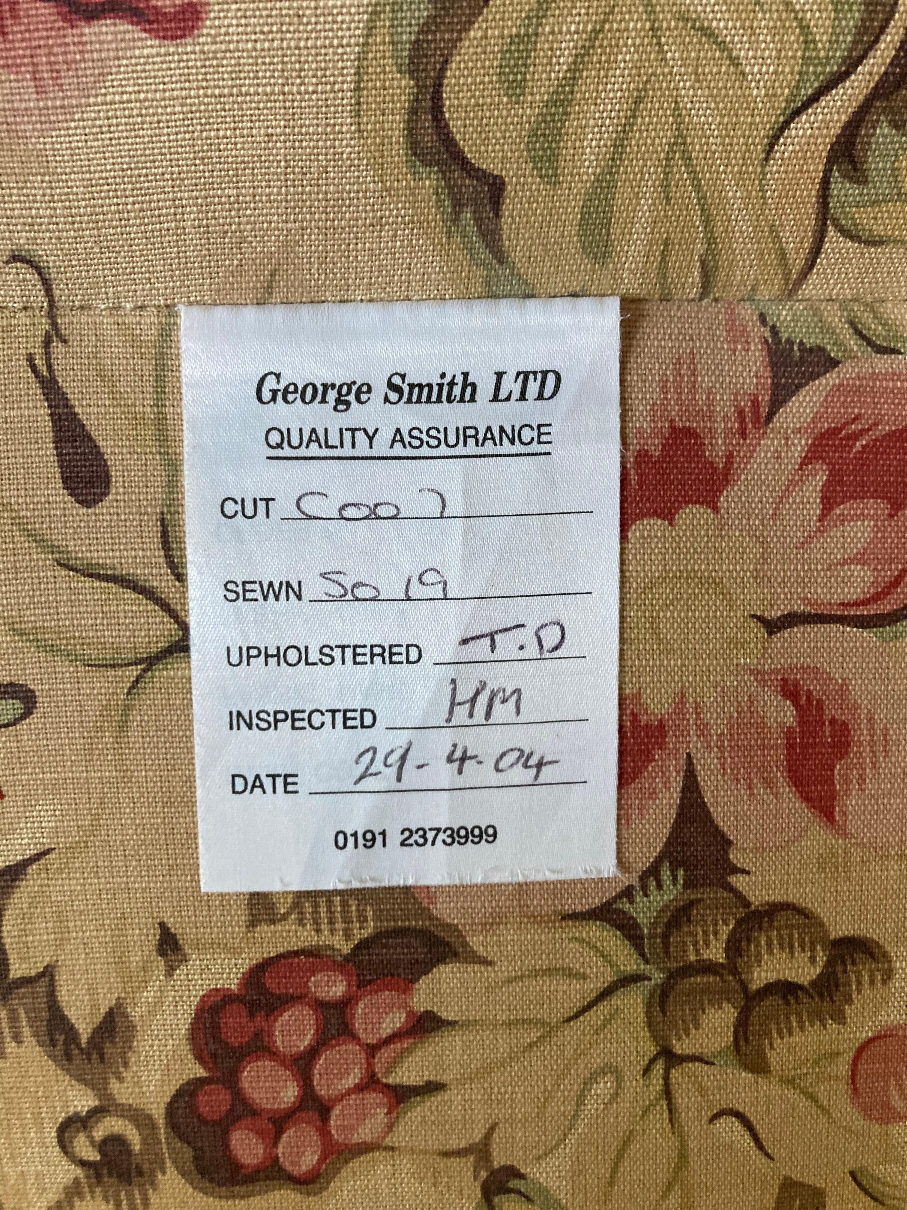 Classic Plush George Smith Signature Standard English Roll Arm Sofa 8