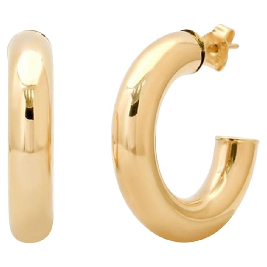 Polished 14k Yellow Gold Hoop Earrings