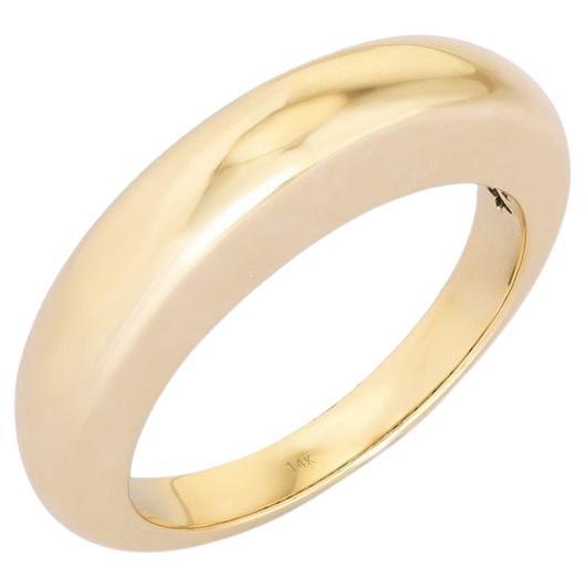 En vente :  Bague en or massif 14 carats (ou 18 carats sur demande) avec dôme, finition polie classique
