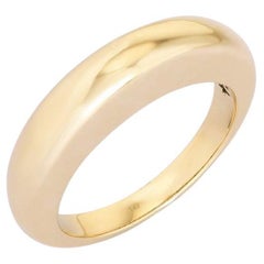 Bague en or massif 14 carats (ou 18 carats sur demande) avec dôme, finition polie classique