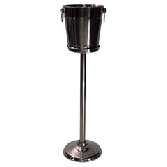 Classic Polished Metal Champagne Ice Bucket with Floor Stand