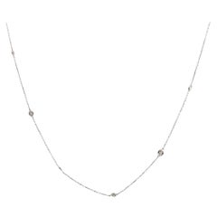 Classic PT950 Platinum 10 Diamonds Station Necklace