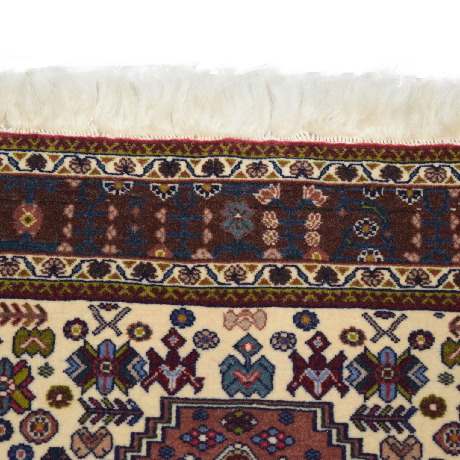 Contemporary Persian Kashkouli Tribal Rug, Blue, Cream and Purple, 3' x 5'