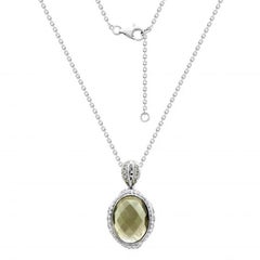 Classic Quarz Diamant Weiß 18K Gold Halskette für Sie