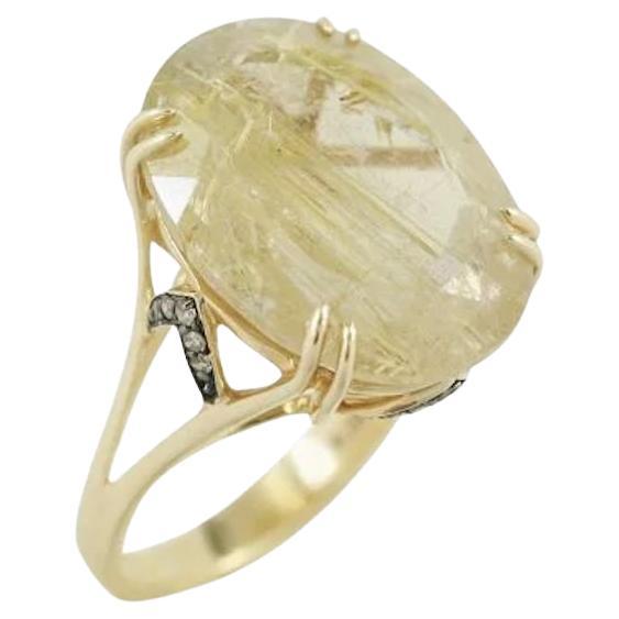 Classic Quartz Diamond Yellow Gold Exclusive Ring