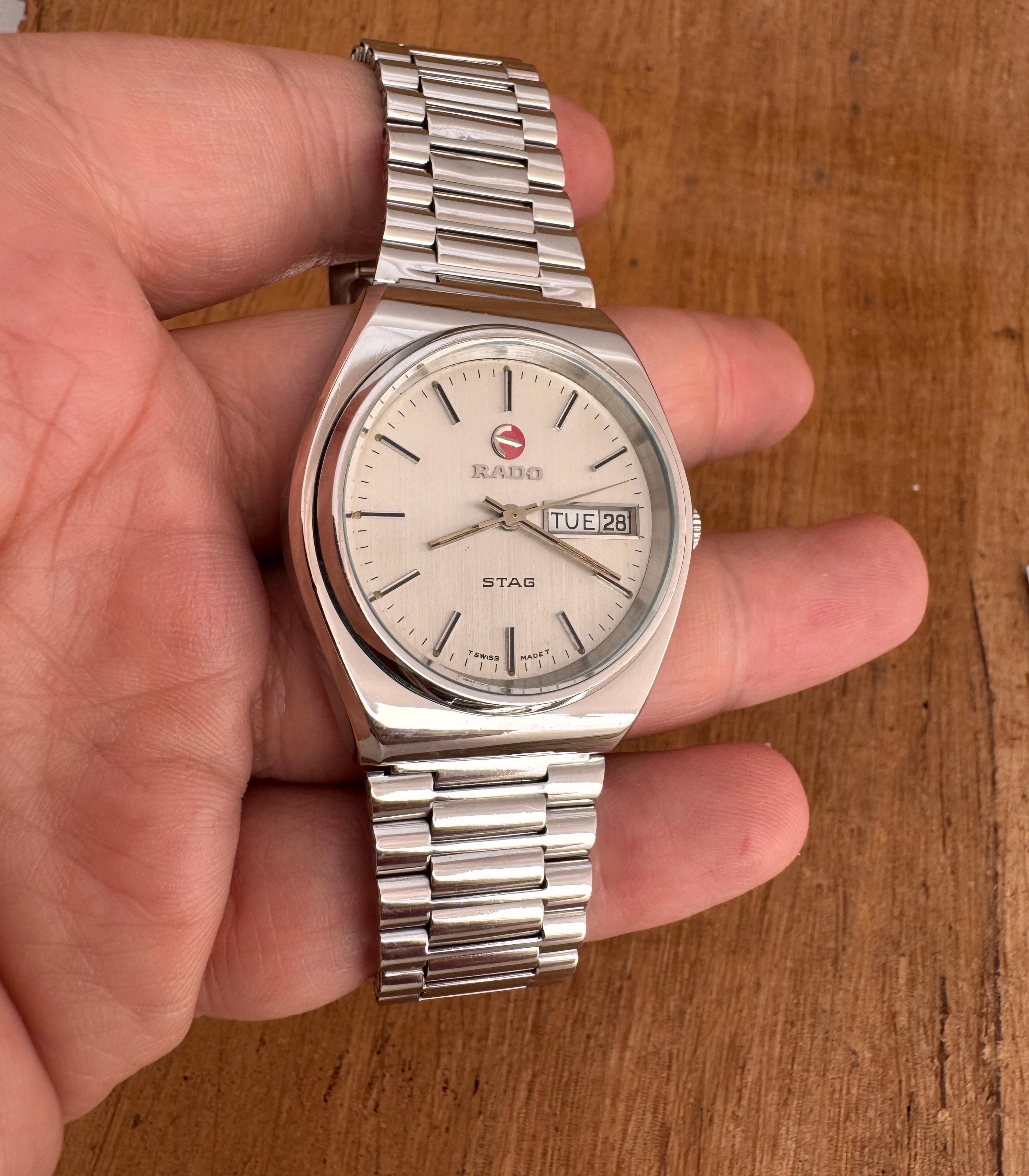 Classic RADO Stag Stainless Steel Automatic Day / Date Watch For Sale 2