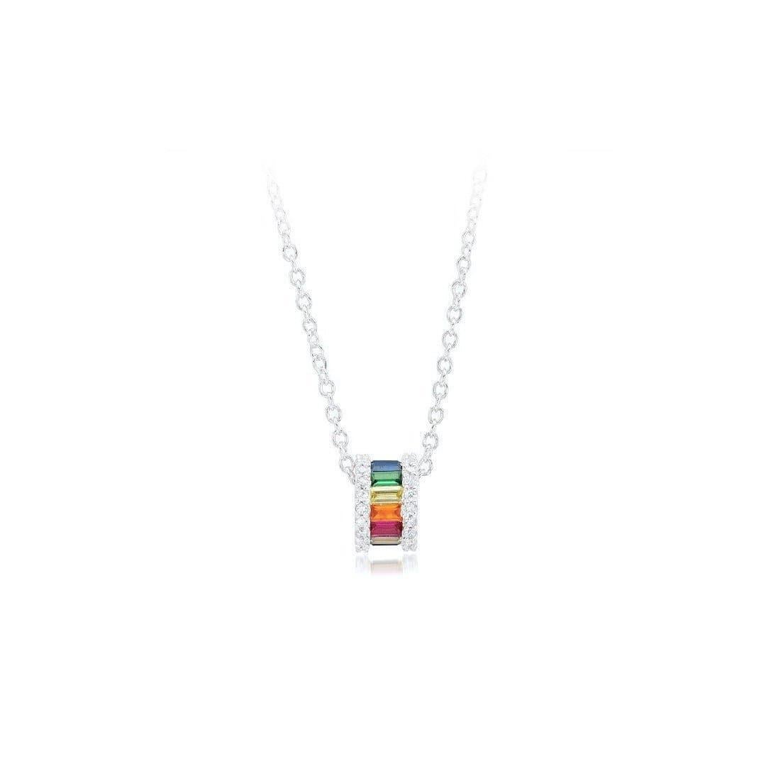 Rainbow Necklace
･ You've got options: Available in white or yellow gold plate
･ The basics: Rhodium Plated Silver 925
･ Sparkle on: Our crystals are hand-cut Zirconia (CZ), an exact imitation of diamond