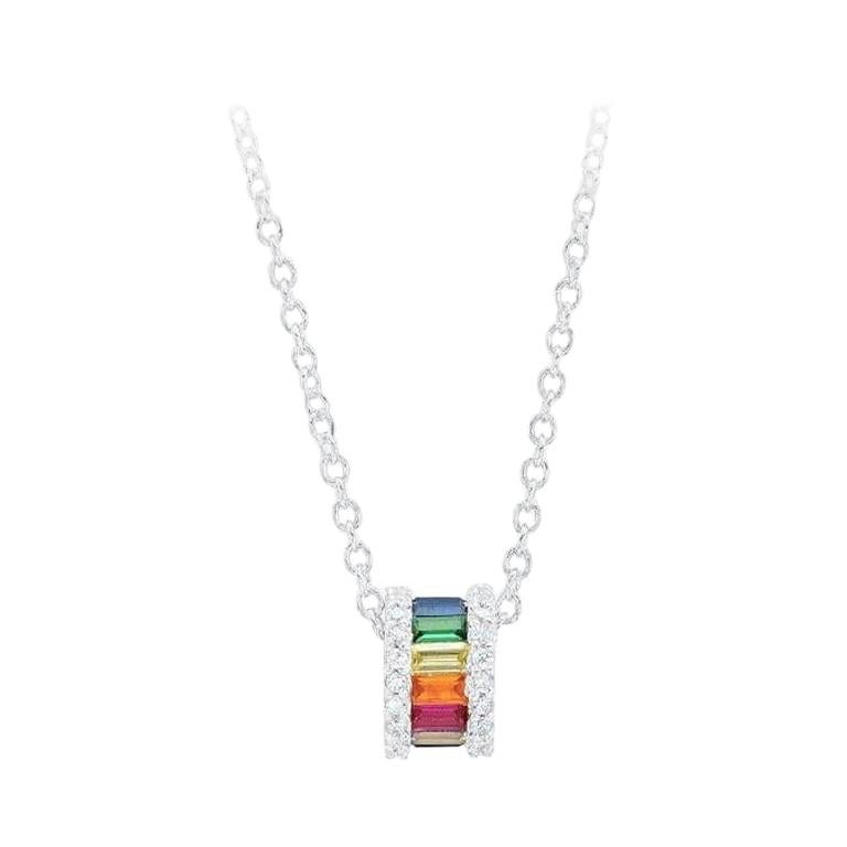 Classic Rainbow Silver Necklace For Sale at 1stDibs