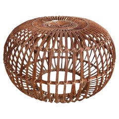 Classic Rattan Wicker Stool, Ottoman by Franco Albini ca. 1960’s / 1970’s